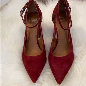 Franco Sarto red suede heels size 6
